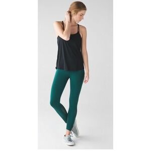 Lululemon Enlighten Tight High Rise Mesh Venting Deep Green Size Small EUC